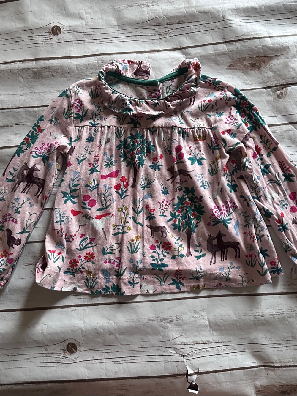 Mini Boden pink woodland blouse vguc 4/5